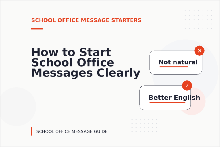 How to Start School Office Messages Clearly