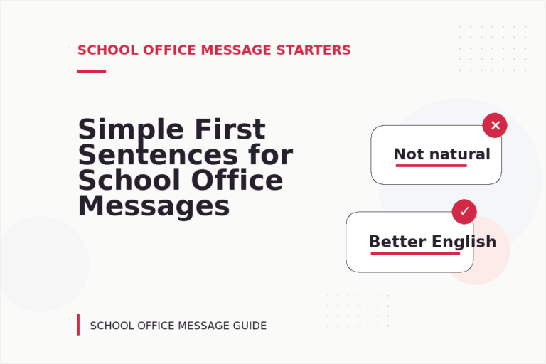 Simple First Sentences for School Office Messages