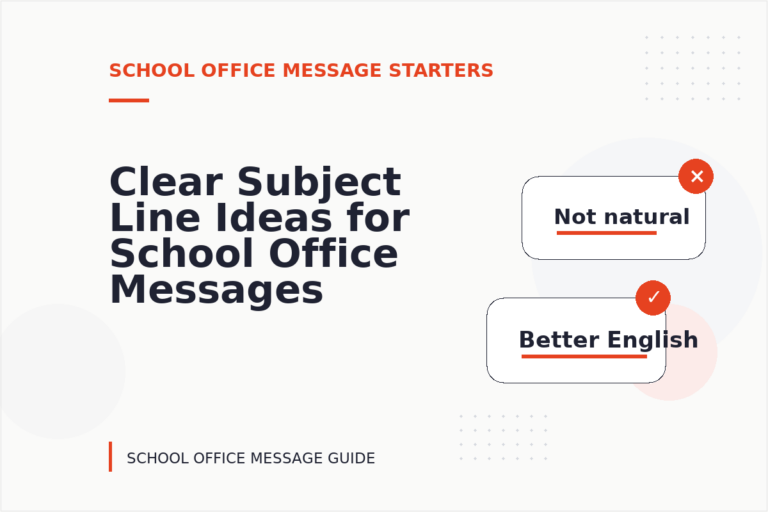 Clear Subject Line Ideas for School Office Messages