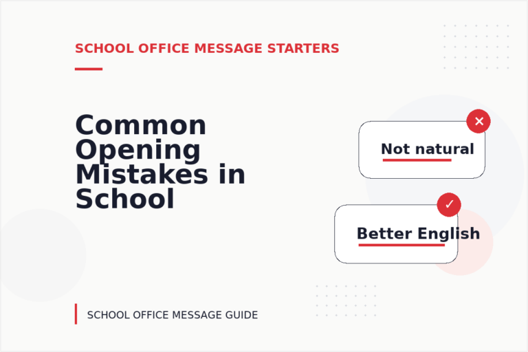 Common Opening Mistakes in School Office Messages Common Opening Mistakes in School Office Messages