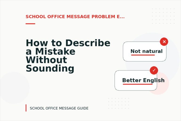 How to Describe a Mistake Without Sounding Rude in School Office Message English