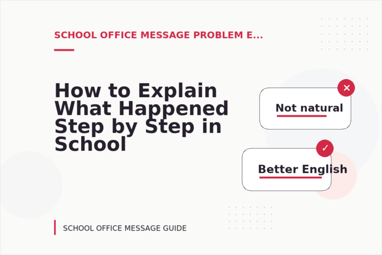 How to Explain What Happened Step by Step in School Office Message English