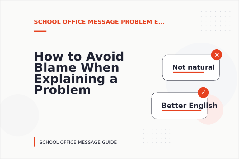 How to Avoid Blame When Explaining a Problem in School Office Message English