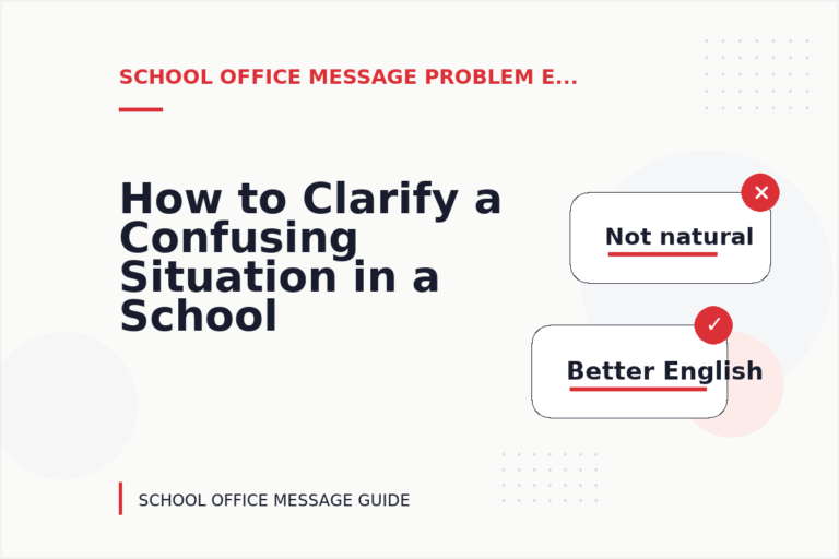 How to Clarify a Confusing Situation in a School Office Message