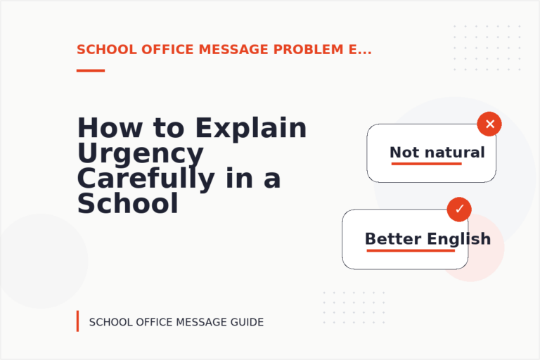 How to Explain Urgency Carefully in a School Office Message