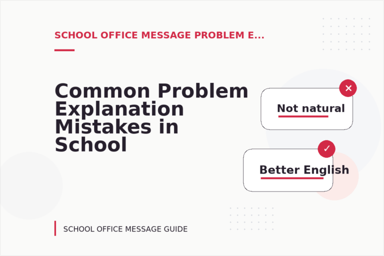 Common Problem Explanation Mistakes in School Office Message English Common Problem Explanation Mistakes in School Office Message English