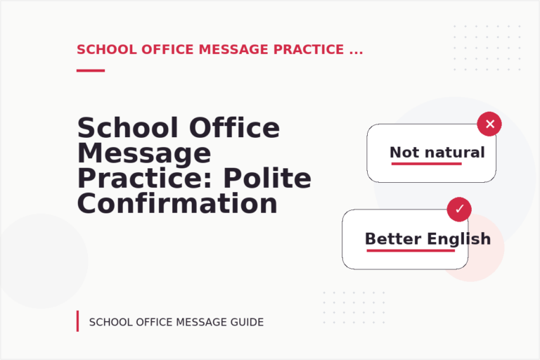 School Office Message Practice: Polite Confirmation Examples