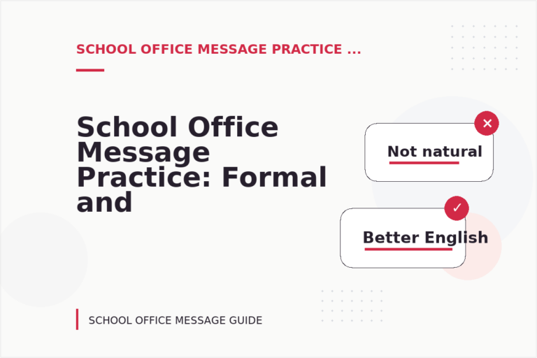 School Office Message Practice: Formal and Friendly Versions