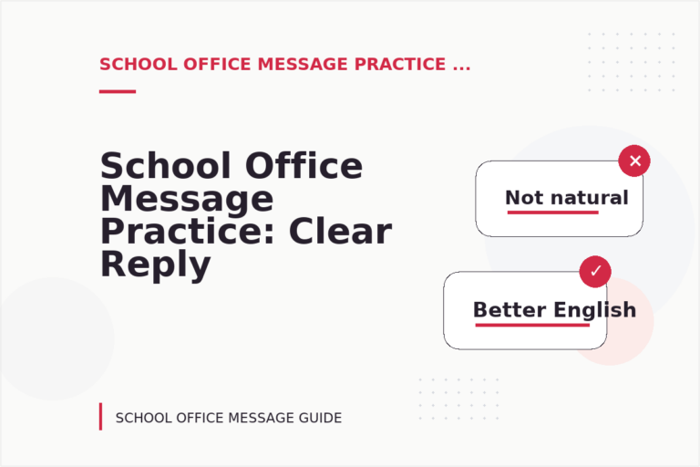 School Office Message Practice: Clear Reply Patterns