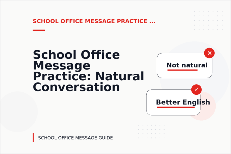School Office Message Practice: Natural Conversation Lines